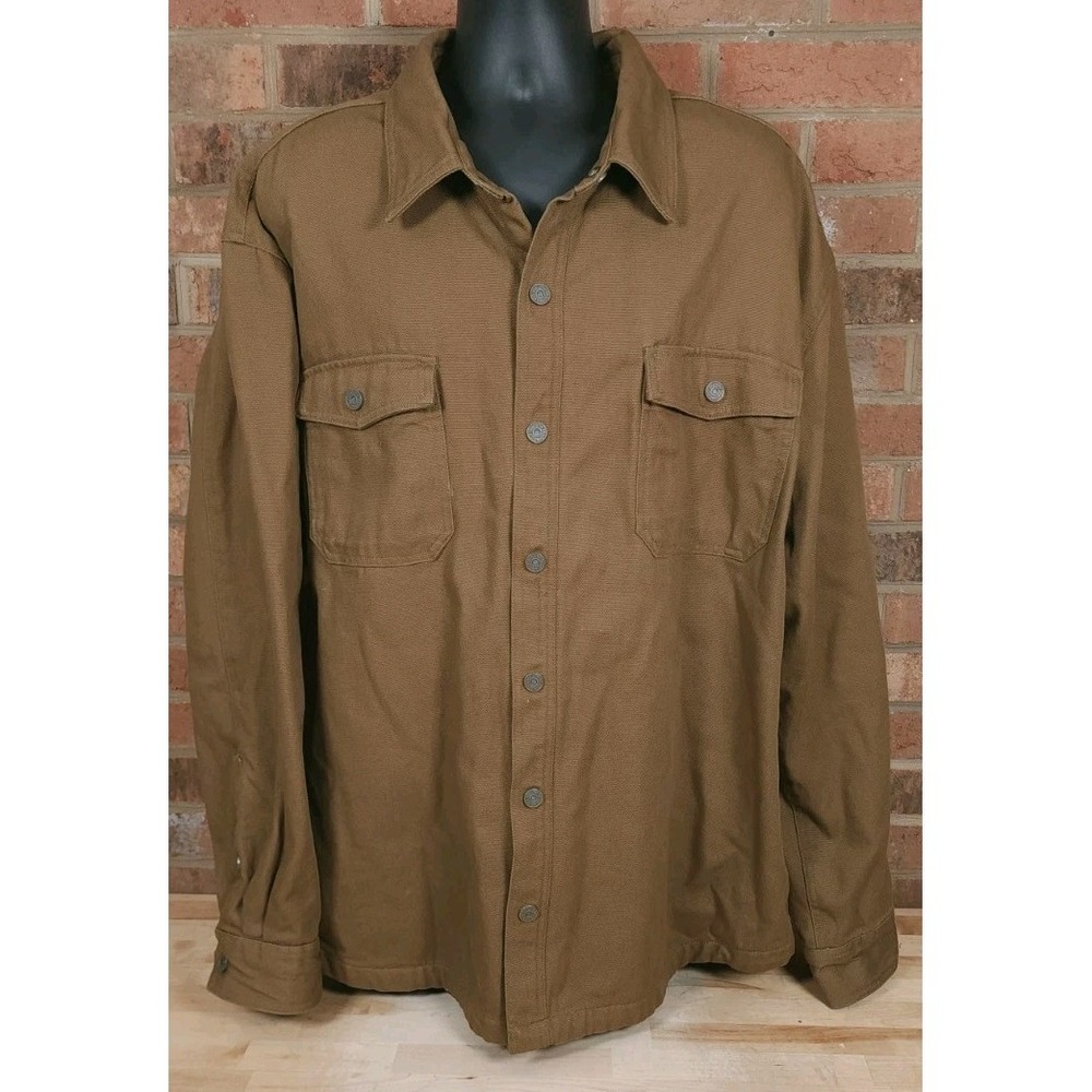Duluth Trading Co Hanger Bender‎ Fire Hose Shirt Jacket Canvas Sherpa Lined 3XL
